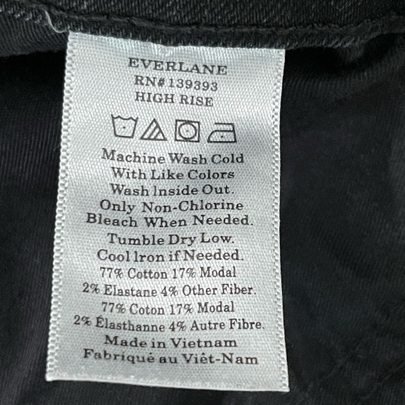 EVERLANE Hi-Rise Skinny Black Jeans Size 30 Strechy - Picture 7 of 11